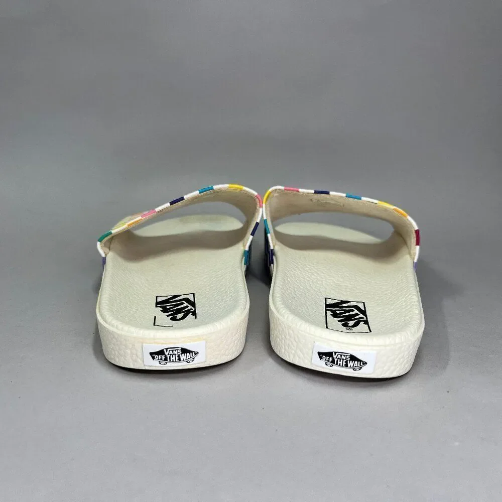 Vans Sandals Girl’s‎ Size 6 Colorful Checkerboard Slide Retro Skate Flip Flops